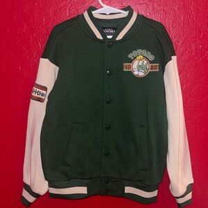 Totoro Green and Cream Varsity Jacket